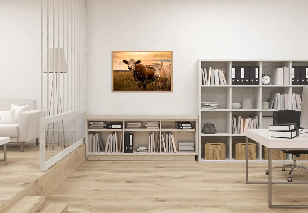 Metall Magnetboard mit hochwertigem Twee Koeien In Der Weide Design