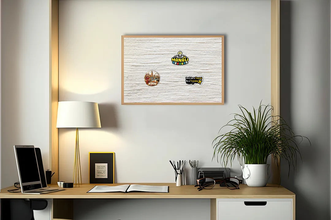 Metall Magnetboard mit hochwertigem Geschilderd Weiß Holz Textur Design