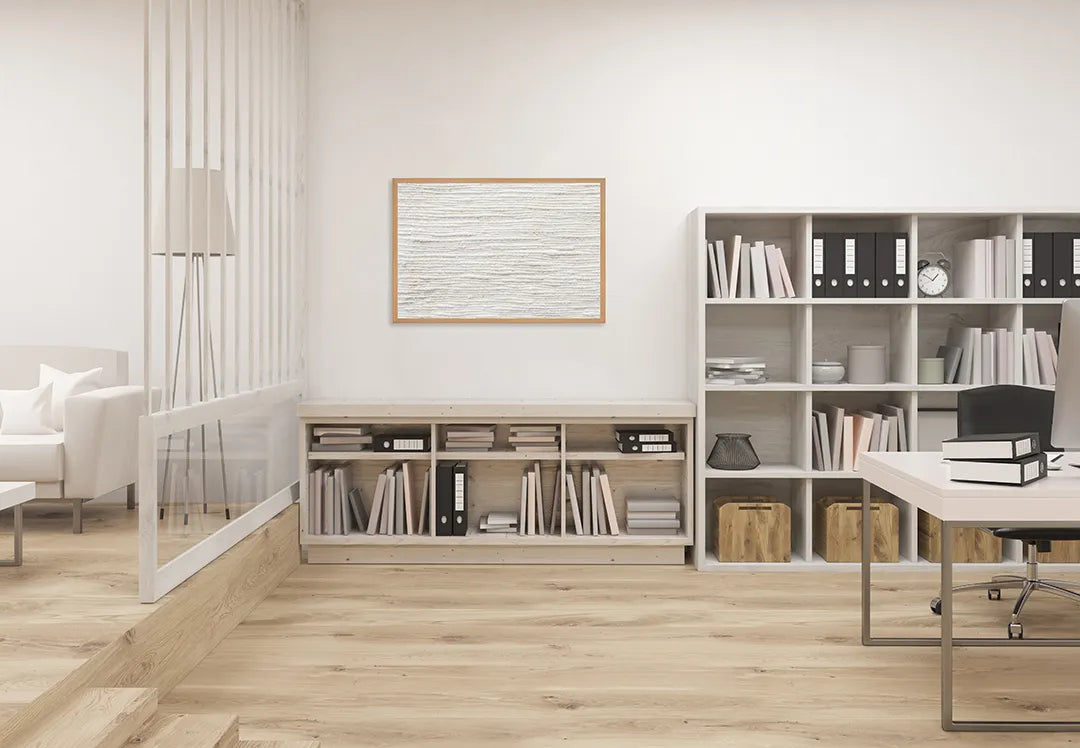 Metall Magnetboard mit hochwertigem Geschilderd Weiß Holz Textur Design