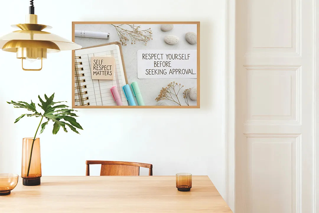 Metall Magnetboard mit hochwertigem Respect yourself Zitat notitie Design