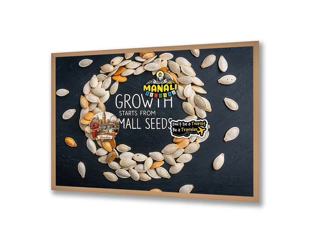 Metall Magnetboard mit hochwertigem Growth starts with small seeds Design