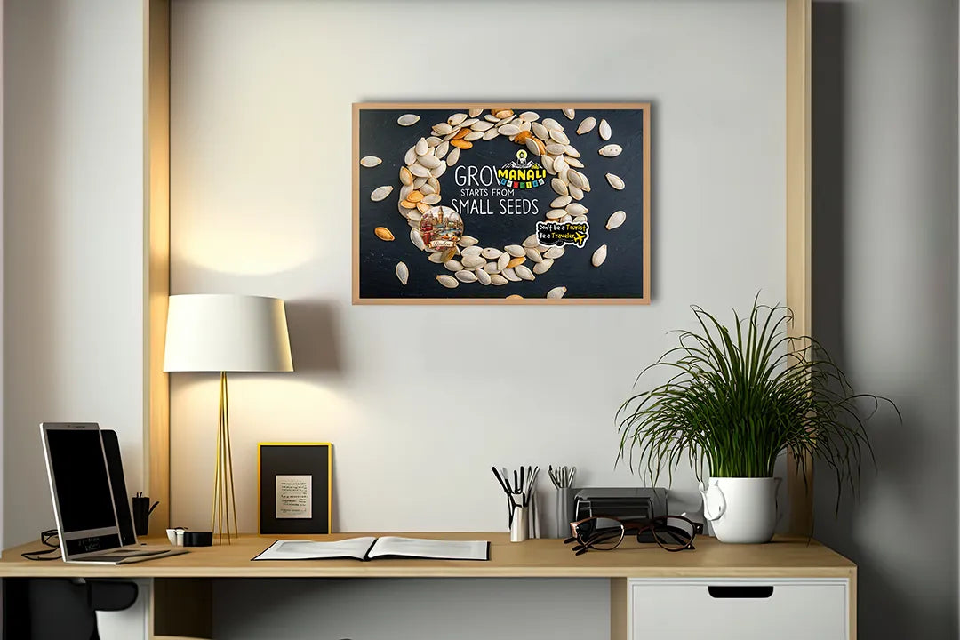 Metall Magnetboard mit hochwertigem Growth starts with small seeds Design