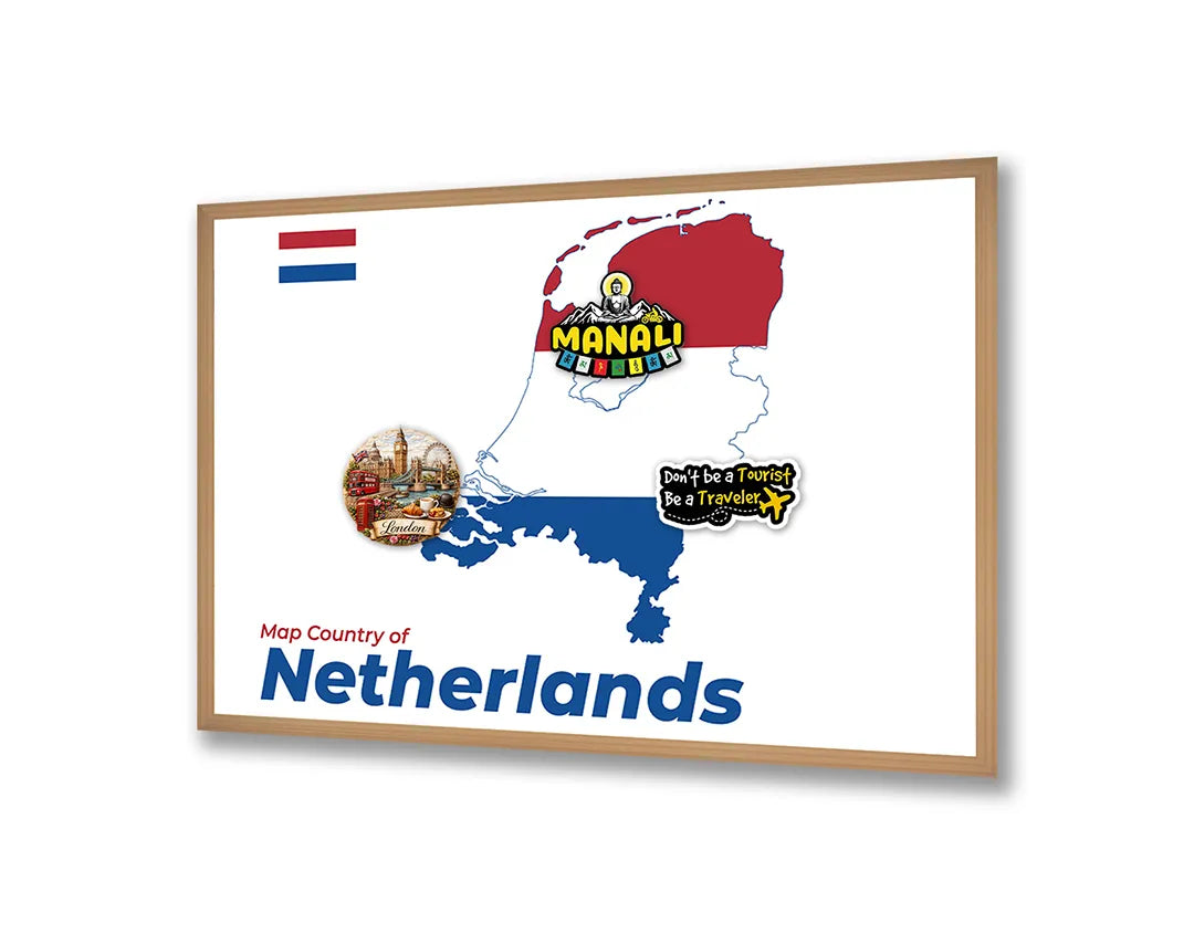 Metall Magnetboard mit hochwertigem Niederlande Flagge Landkarte Design
