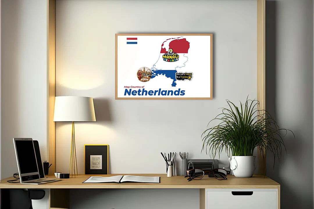 Metall Magnetboard mit hochwertigem Niederlande Flagge Landkarte Design