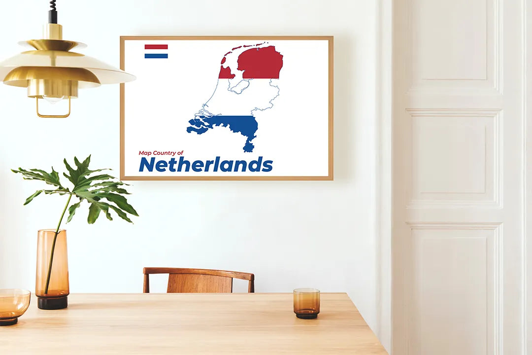 Metall Magnetboard mit hochwertigem Niederlande Flagge Landkarte Design