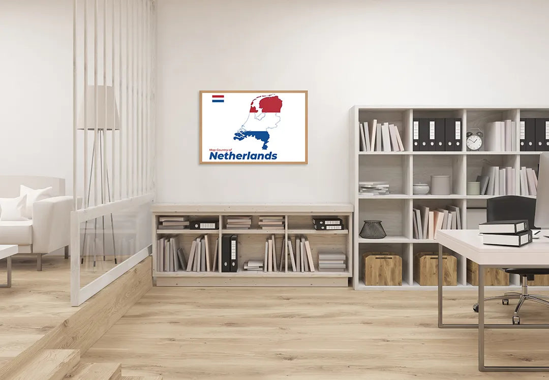 Metall Magnetboard mit hochwertigem Niederlande Flagge Landkarte Design
