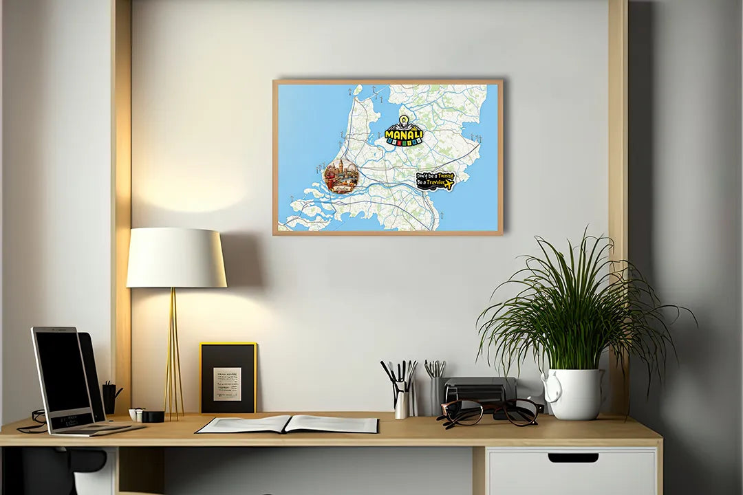 Metall Magnetboard mit hochwertigem Niederlande Wasserwege Landkarte Design