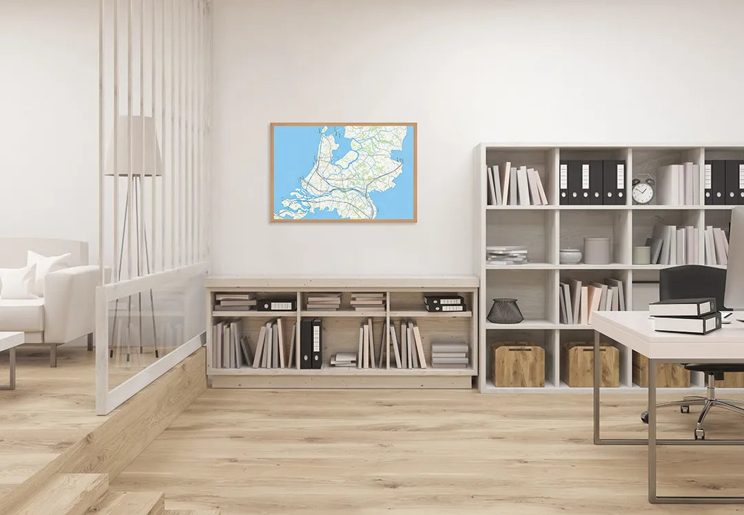 Metall Magnetboard mit hochwertigem Niederlande Wasserwege Landkarte Design
