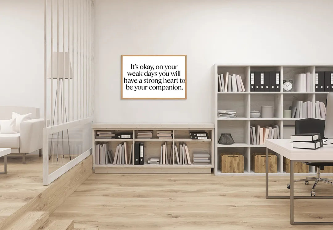 Metall Magnetboard mit hochwertigem Its okay on weak days Zitat Design