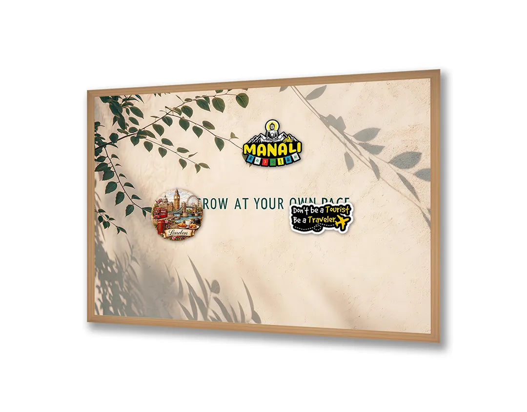 Metall Magnetboard mit hochwertigem Grow at your own pace Zitat Design