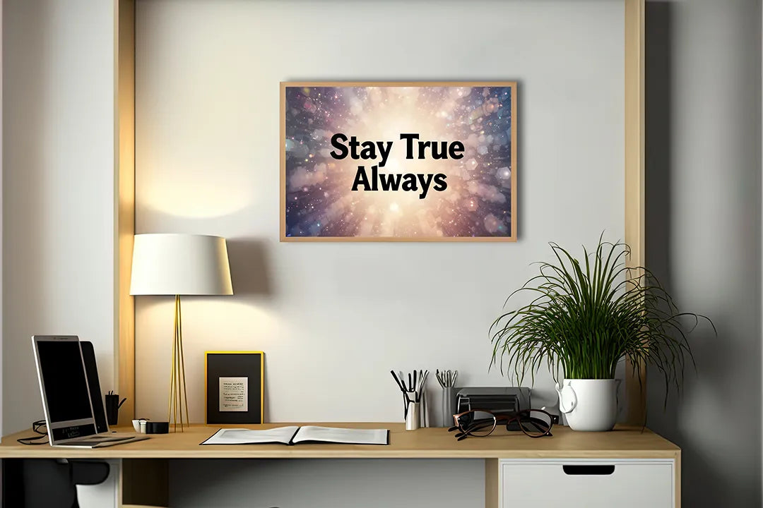 Metall Magnetboard mit hochwertigem Stay true always Zitat Sterne Design