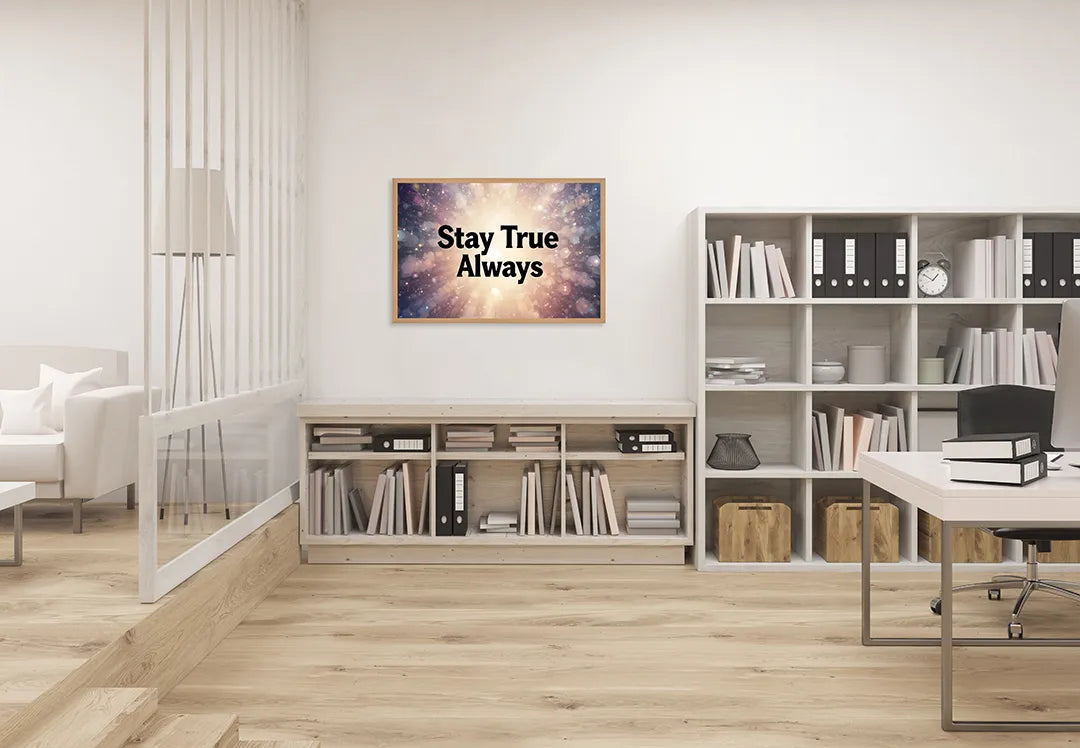 Metall Magnetboard mit hochwertigem Stay true always Zitat Sterne Design