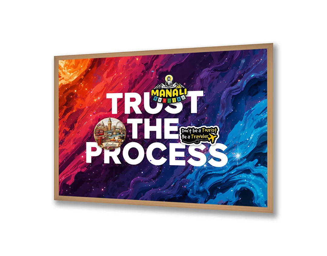 Metall Magnetboard mit hochwertigem Trust the process Farbe Spritzer Design