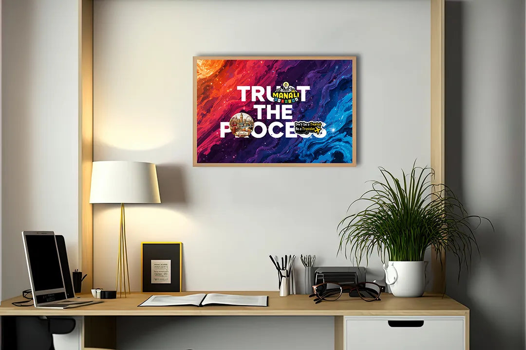 Metall Magnetboard mit hochwertigem Trust the process Farbe Spritzer Design