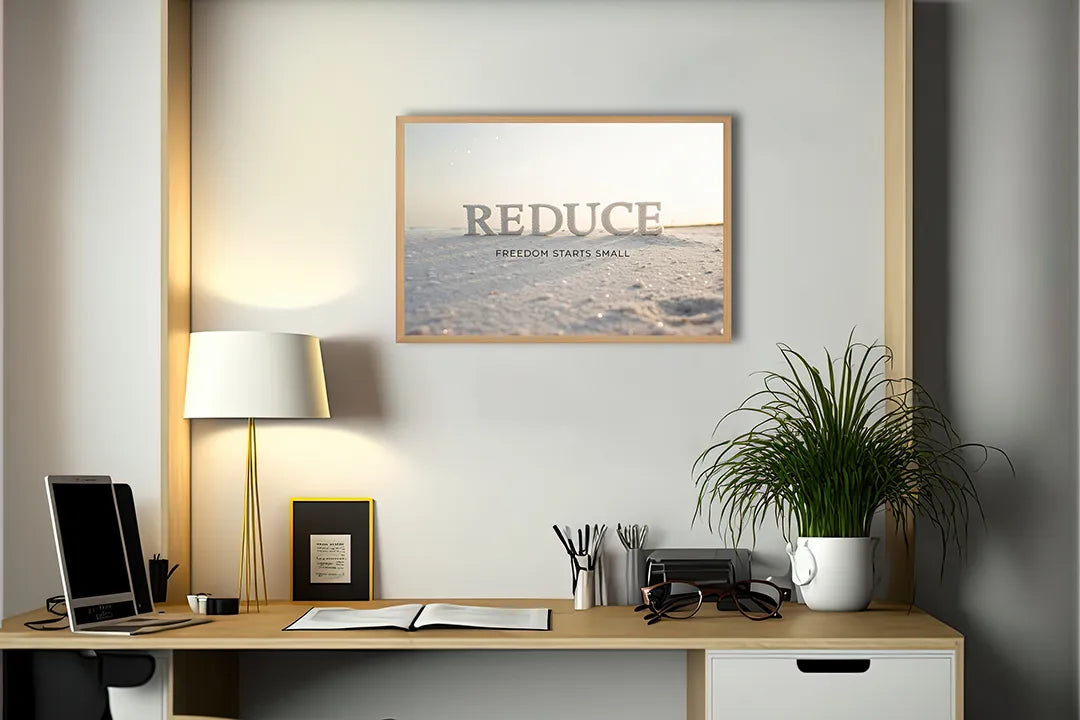 Metall Magnetboard mit hochwertigem Reduce Zitat Strand Meer Design