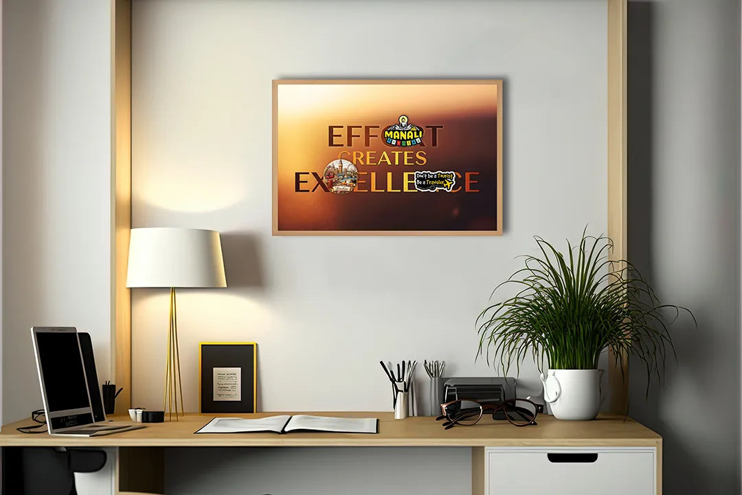 Metall Magnetboard mit hochwertigem Effort creates excellence Zitat Design