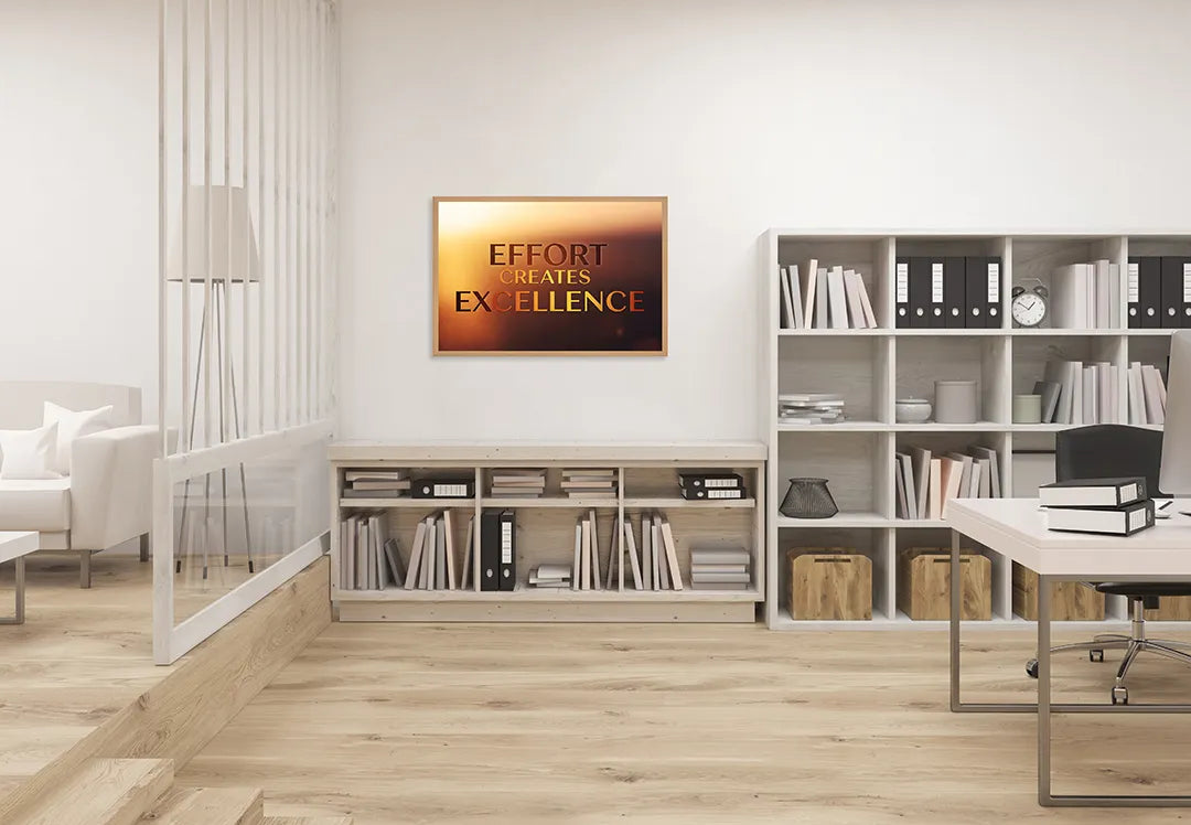 Metall Magnetboard mit hochwertigem Effort creates excellence Zitat Design