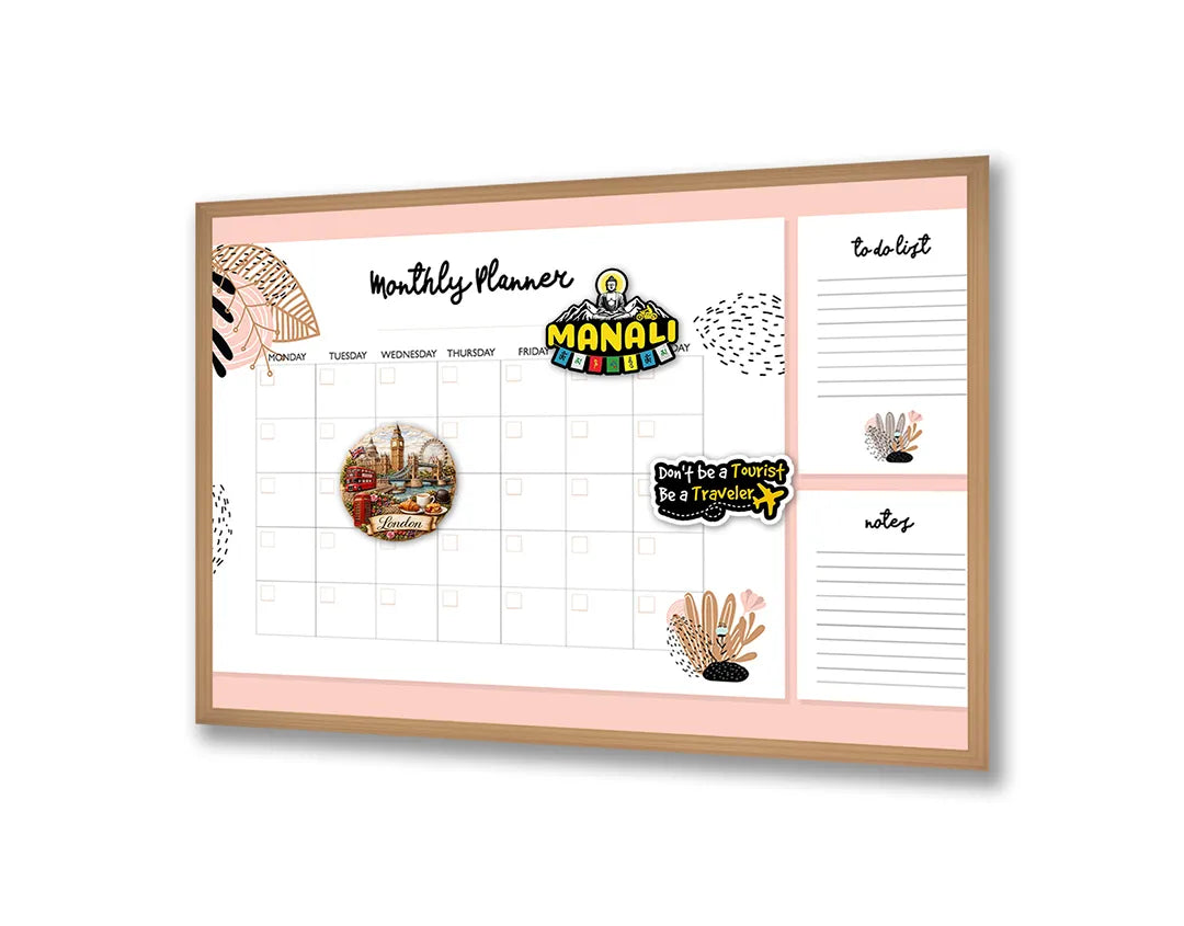 Metall Magnetboard mit hochwertigem Rosa Und Weiße Monatsplaner Design