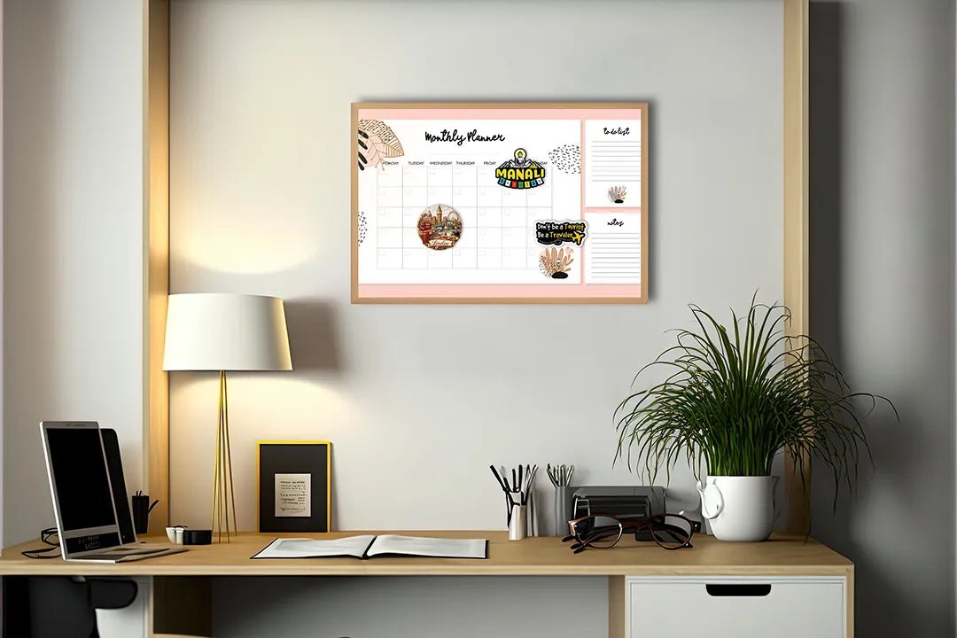 Metall Magnetboard mit hochwertigem Rosa Und Weiße Monatsplaner Design