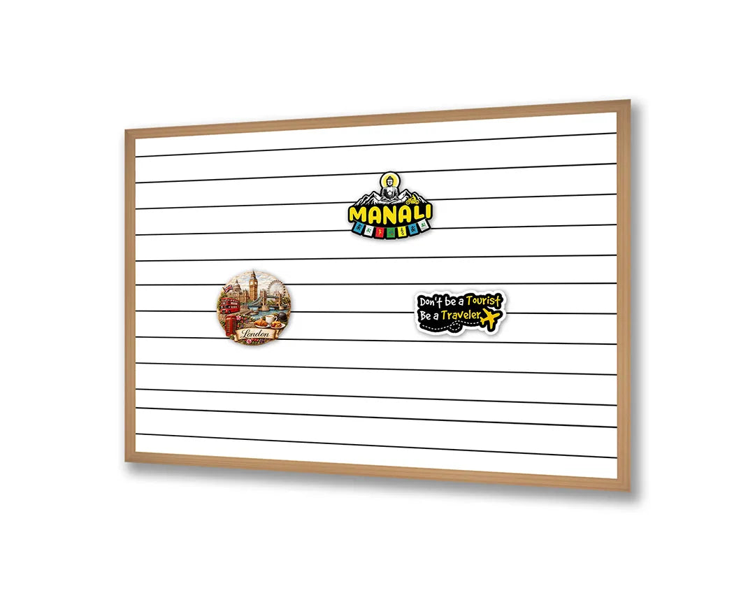 Metall Magnetboard mit hochwertigem Liniert Papier Raster horizontaal Design