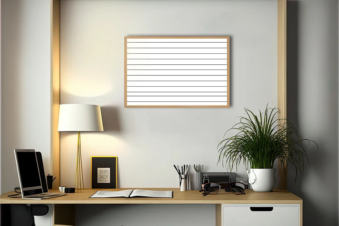 Metall Magnetboard mit hochwertigem Liniert Papier Raster horizontaal Design