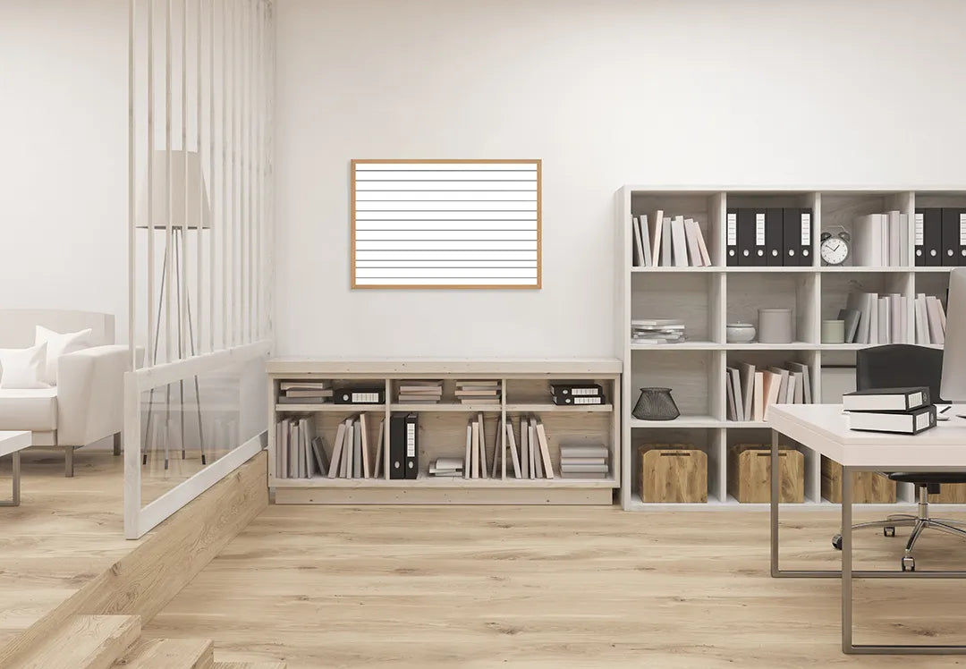 Metall Magnetboard mit hochwertigem Liniert Papier Raster horizontaal Design