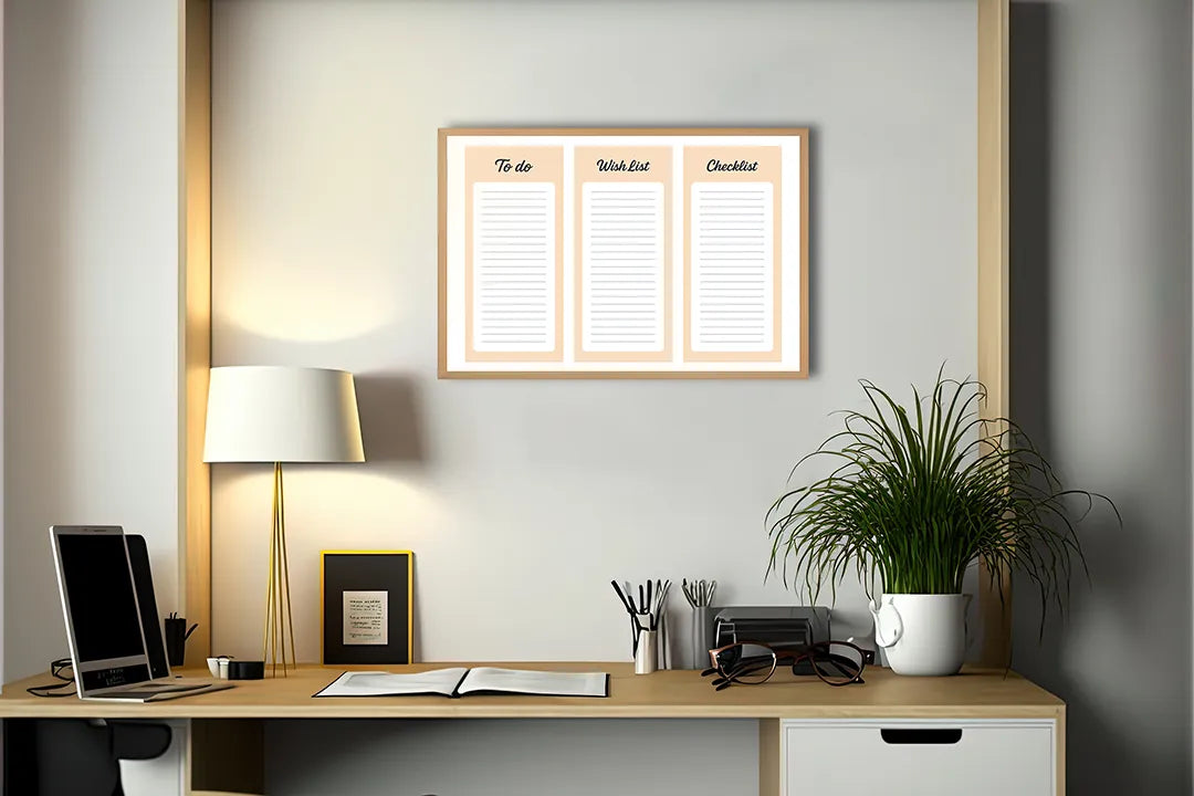 Metall Magnetboard mit hochwertigem Dreifache Wochenplaner orange Design