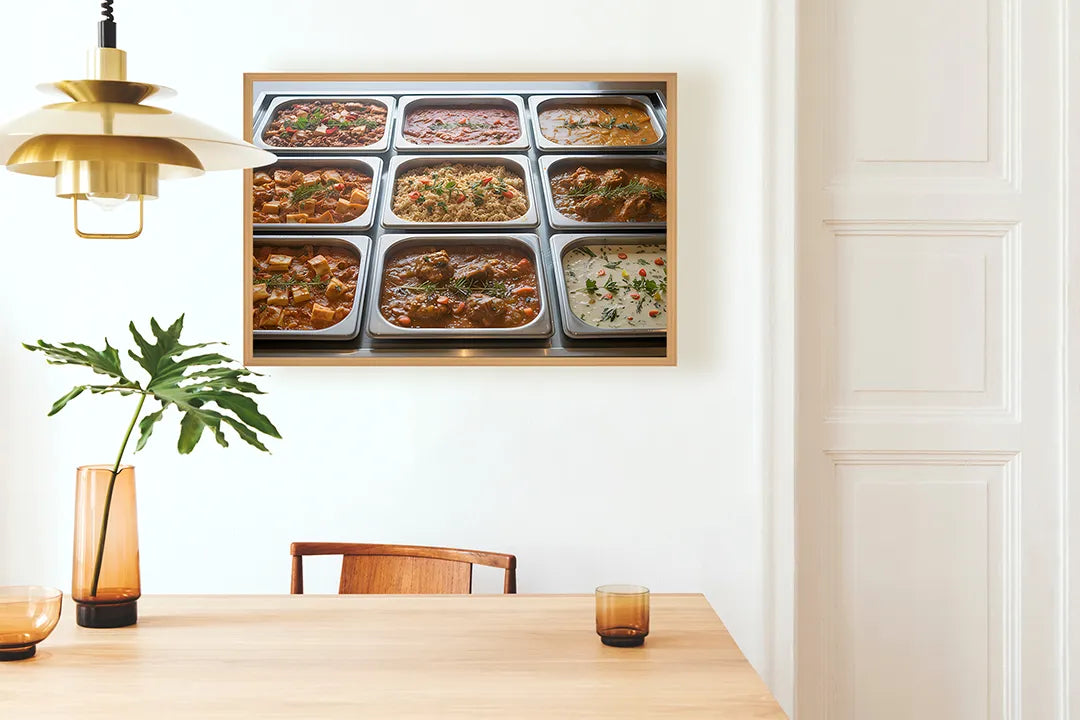 Metall Magnetboard mit hochwertigem Tapas Schälchen Gerichte Design