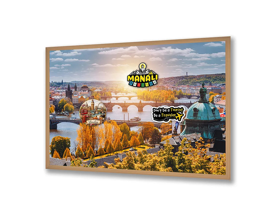 Metall Magnetboard mit hochwertigem Sonnenuntergang Über Ein Brug In Praag Design