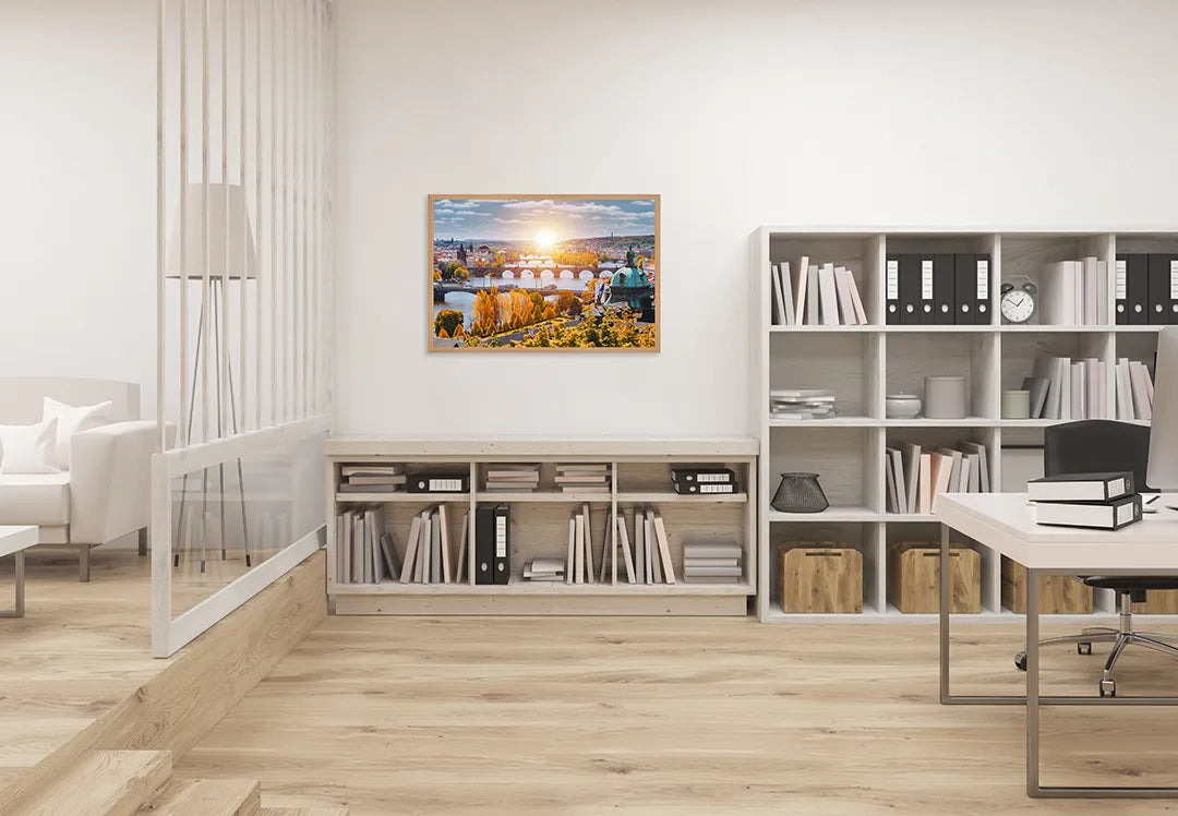 Metall Magnetboard mit hochwertigem Sonnenuntergang Über Ein Brug In Praag Design