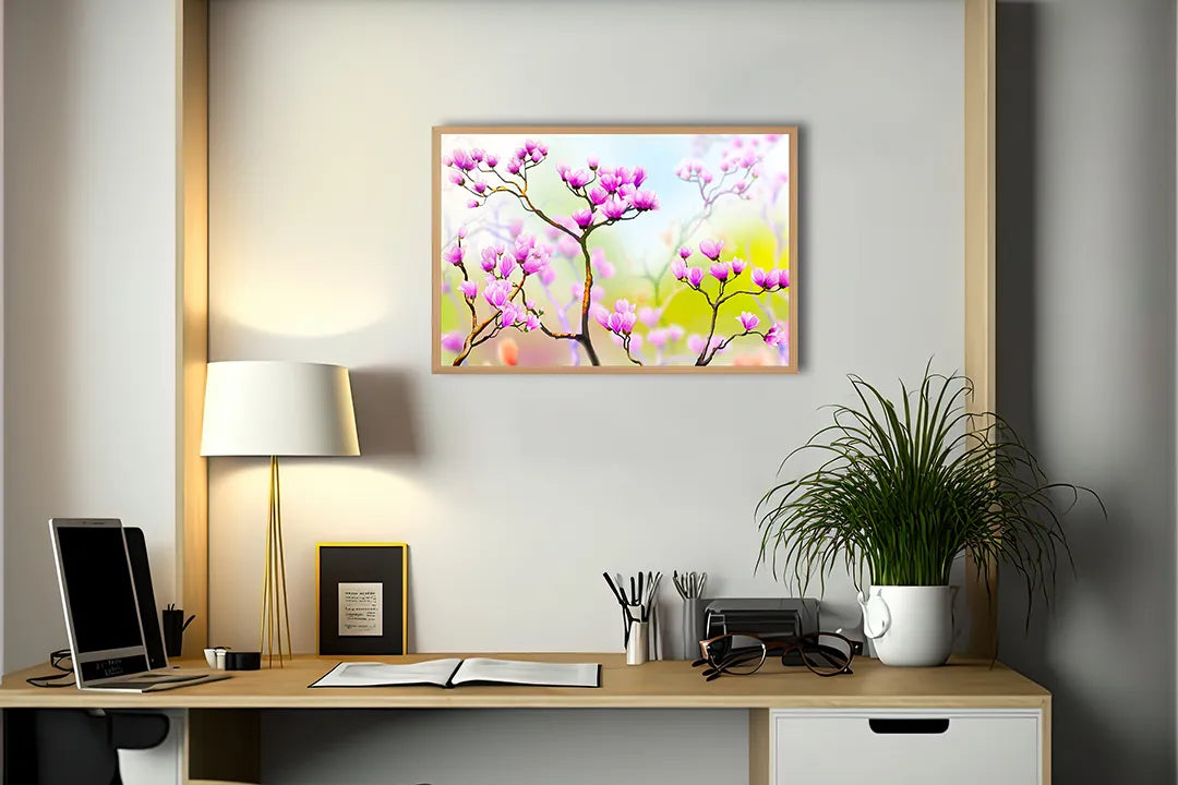 Metall Magnetboard mit hochwertigem Ast Mit Rosa Blüten Design