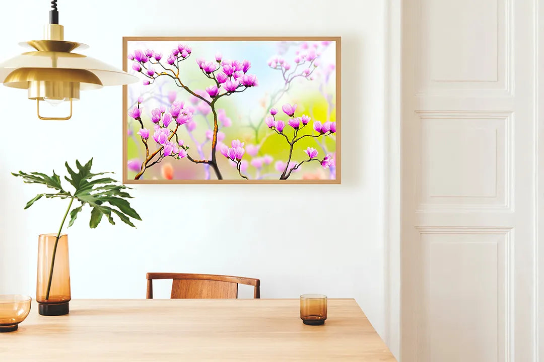 Metall Magnetboard mit hochwertigem Ast Mit Rosa Blüten Design