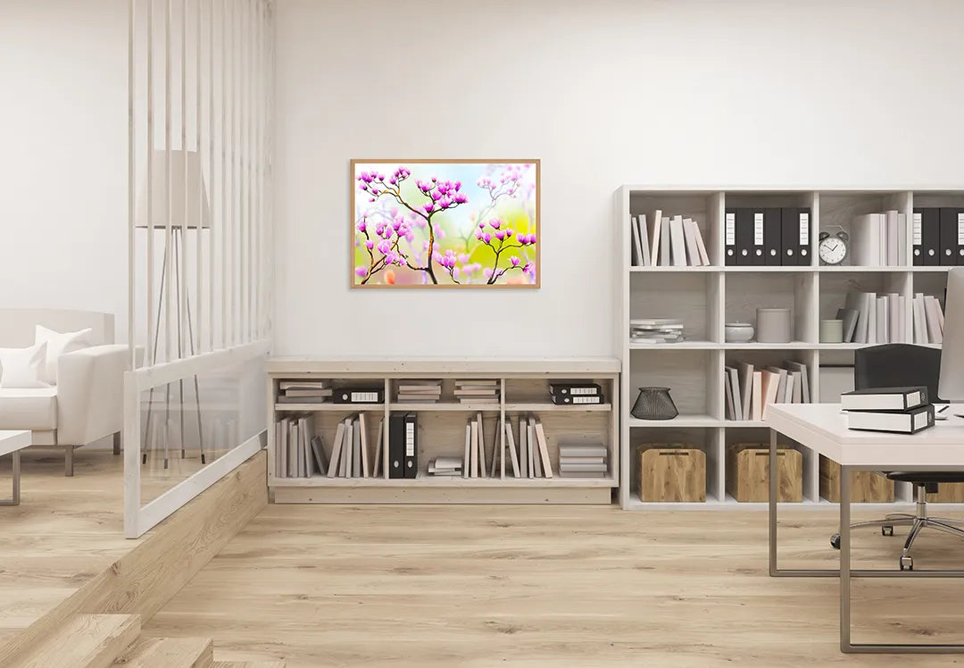 Metall Magnetboard mit hochwertigem Ast Mit Rosa Blüten Design