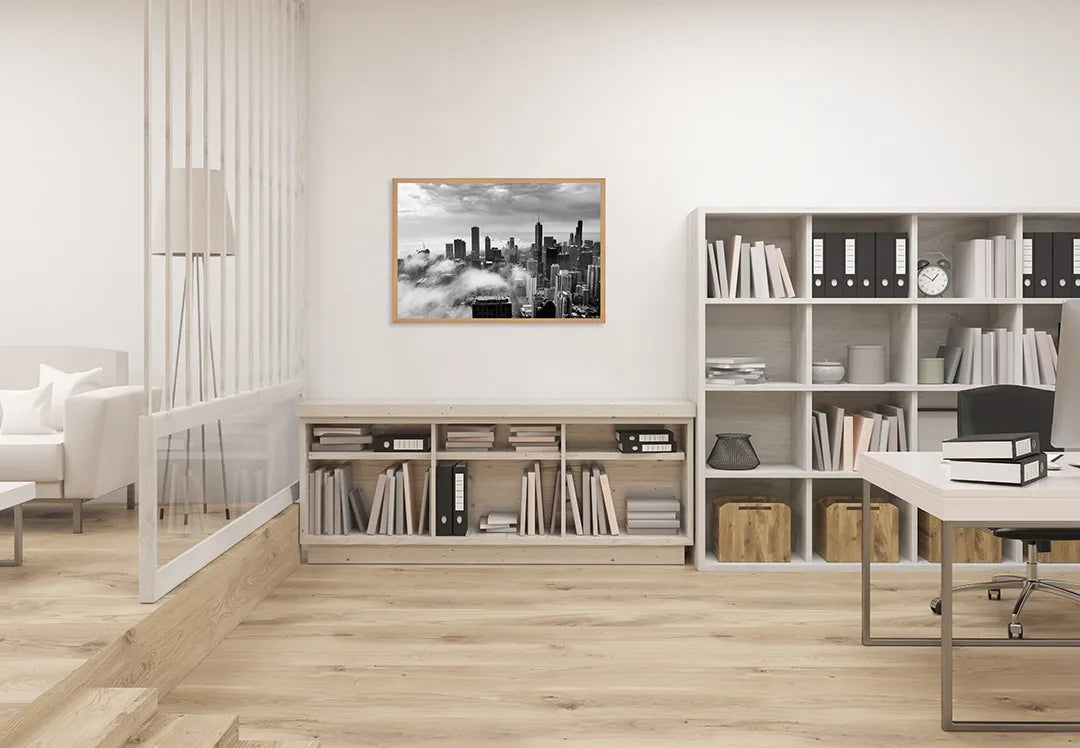Metall Magnetboard mit hochwertigem New York Skyline Boven Der Wolken Design