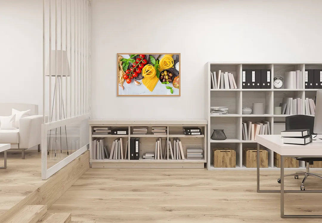 Metall Magnetboard mit hochwertigem Pasta Ingrediënten Und Tomaten Design