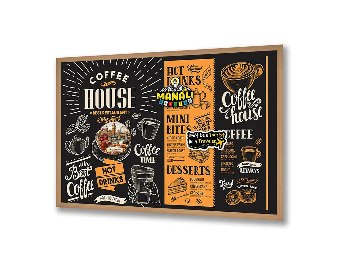 Metall Magnetboard mit hochwertigem Koffiehuis Kreidetafel Menü Design