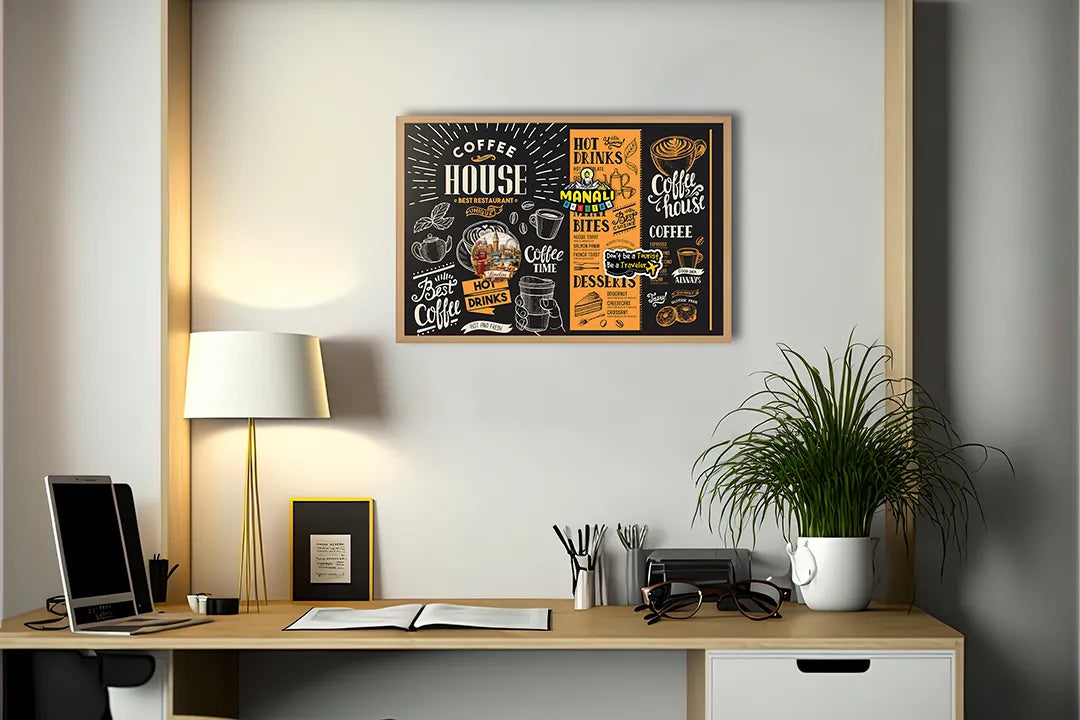 Metall Magnetboard mit hochwertigem Koffiehuis Kreidetafel Menü Design