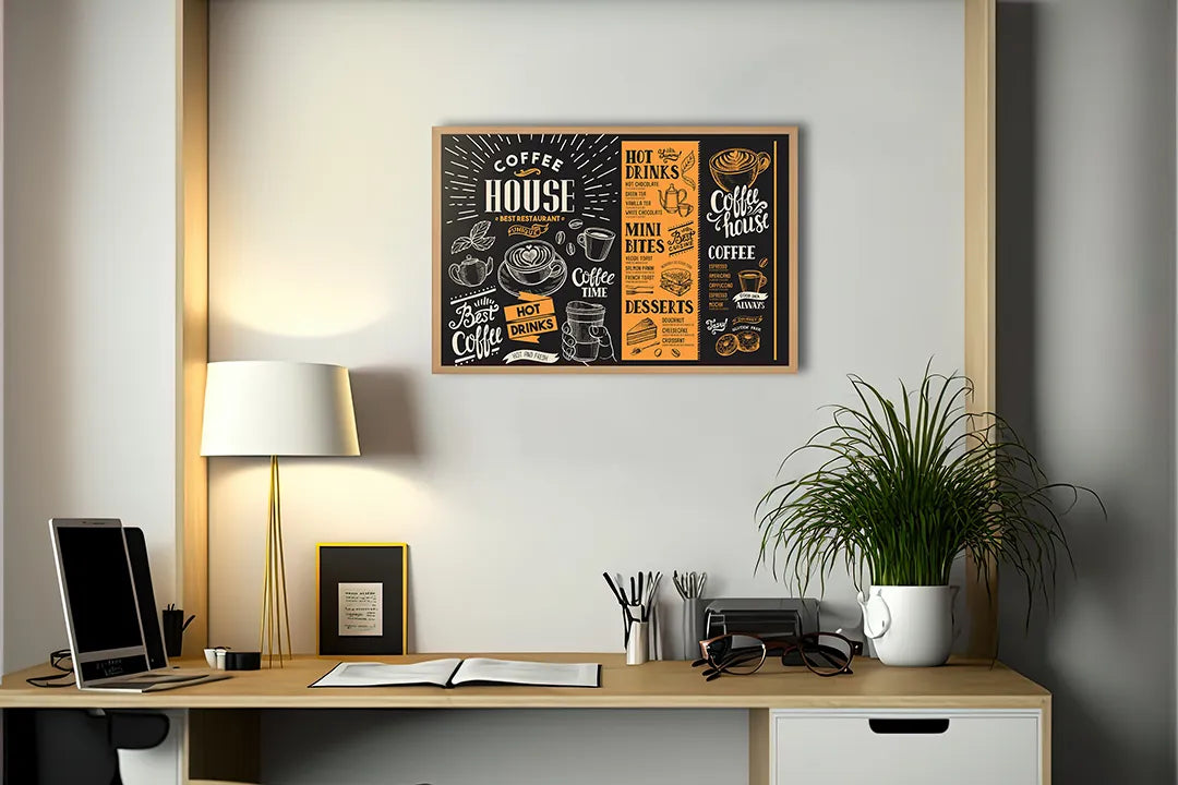 Metall Magnetboard mit hochwertigem Koffiehuis Kreidetafel Menü Design