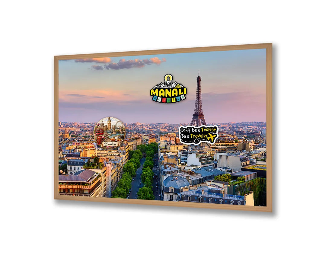 Metall Magnetboard mit hochwertigem Eiffeltoren Und Parijs Bei Sonnenuntergang Design