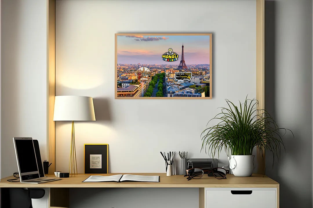 Metall Magnetboard mit hochwertigem Eiffeltoren Und Parijs Bei Sonnenuntergang Design