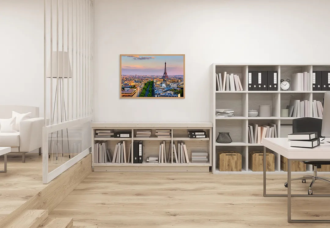 Metall Magnetboard mit hochwertigem Eiffeltoren Und Parijs Bei Sonnenuntergang Design
