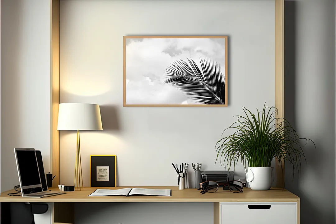 Metall Magnetboard mit hochwertigem Palmblad In Zwart-Wit Design