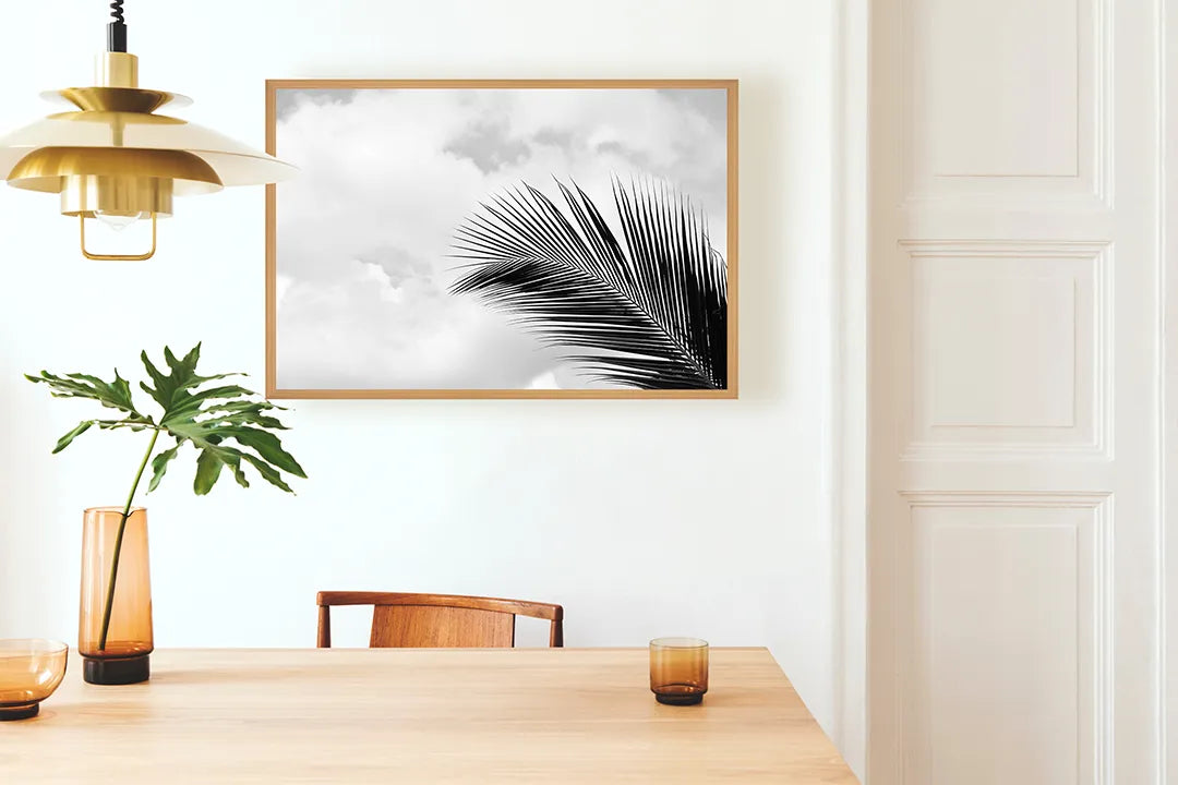 Metall Magnetboard mit hochwertigem Palmblad In Zwart-Wit Design