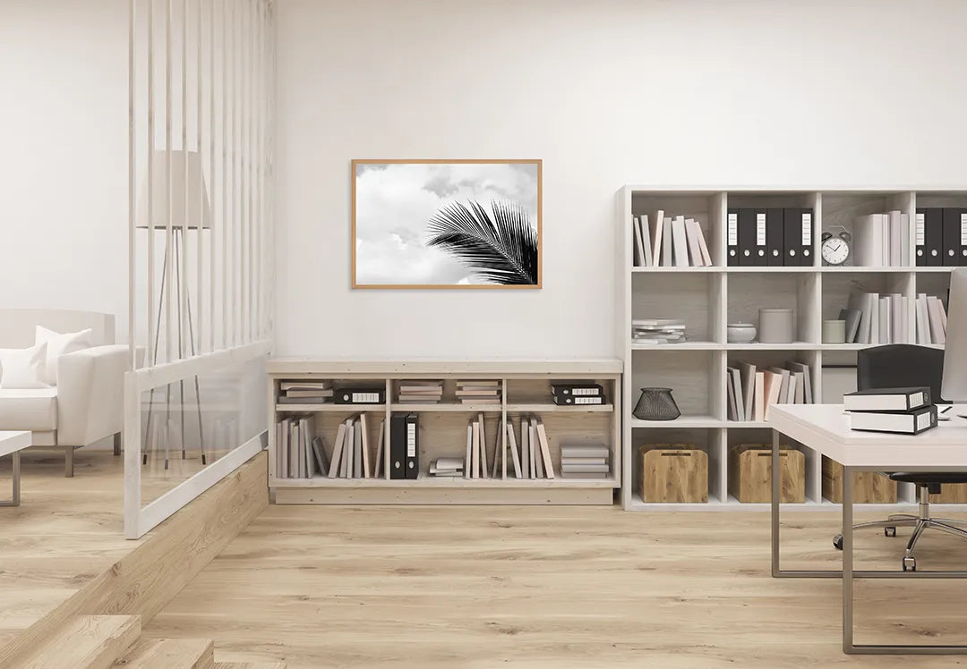 Metall Magnetboard mit hochwertigem Palmblad In Zwart-Wit Design