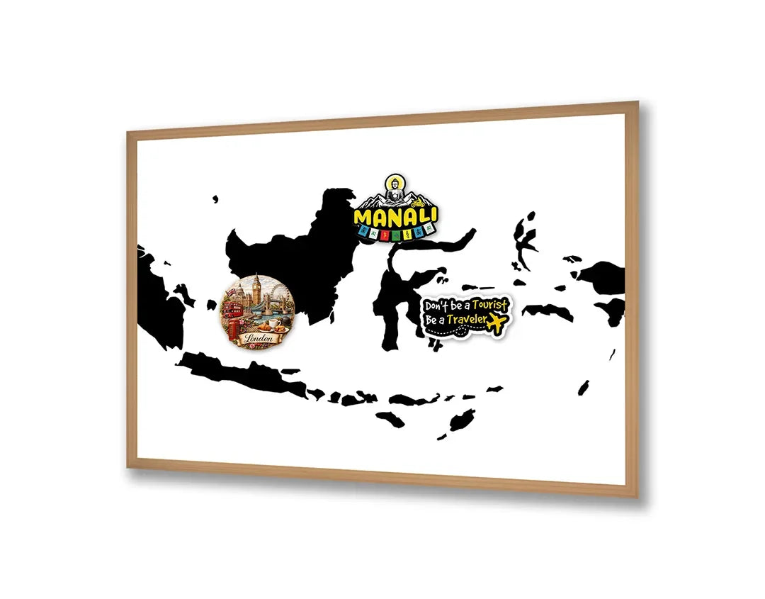 Metall Magnetboard mit hochwertigem Silhouette Landkarte Von Indonesië Design