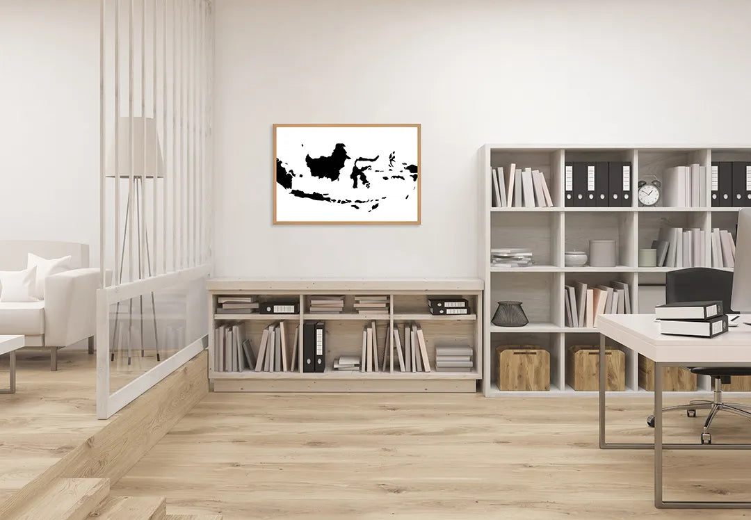 Metall Magnetboard mit hochwertigem Silhouette Landkarte Von Indonesië Design