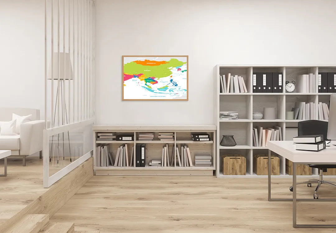 Metall Magnetboard mit hochwertigem Bunte Landenkaart Von Azië Design