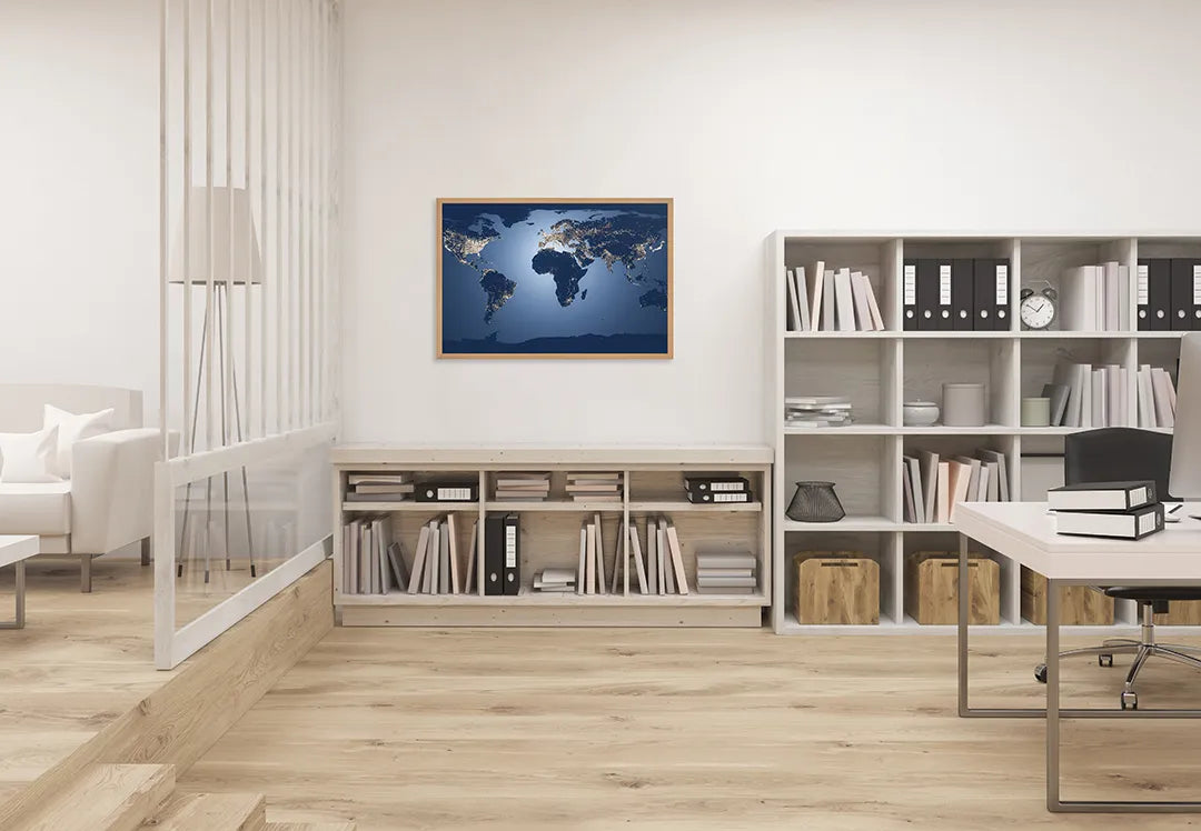 Metall Magnetboard mit hochwertigem Nachtkaart Von Der Erde Mit Lichter Design