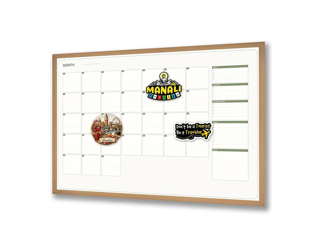 Metall Magnetboard mit hochwertigem Grüne Kalender Raster Design