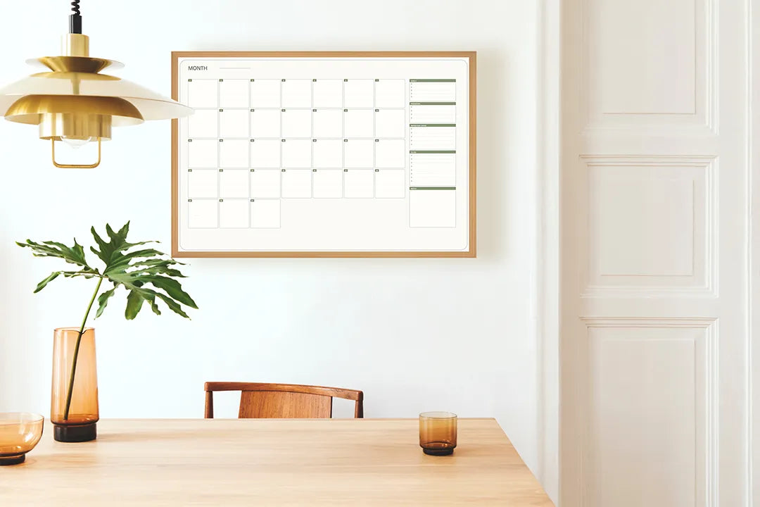 Metall Magnetboard mit hochwertigem Grüne Kalender Raster Design